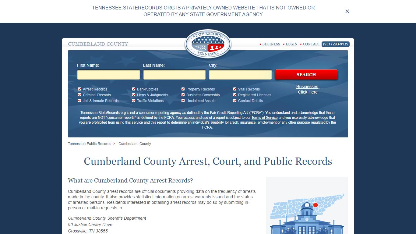 Cumberland County Arrest, Court, and Public Records